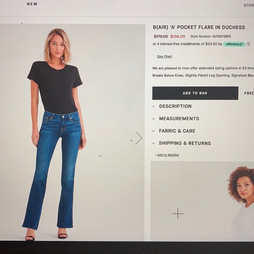 7s- A pocket slightly flare jeans